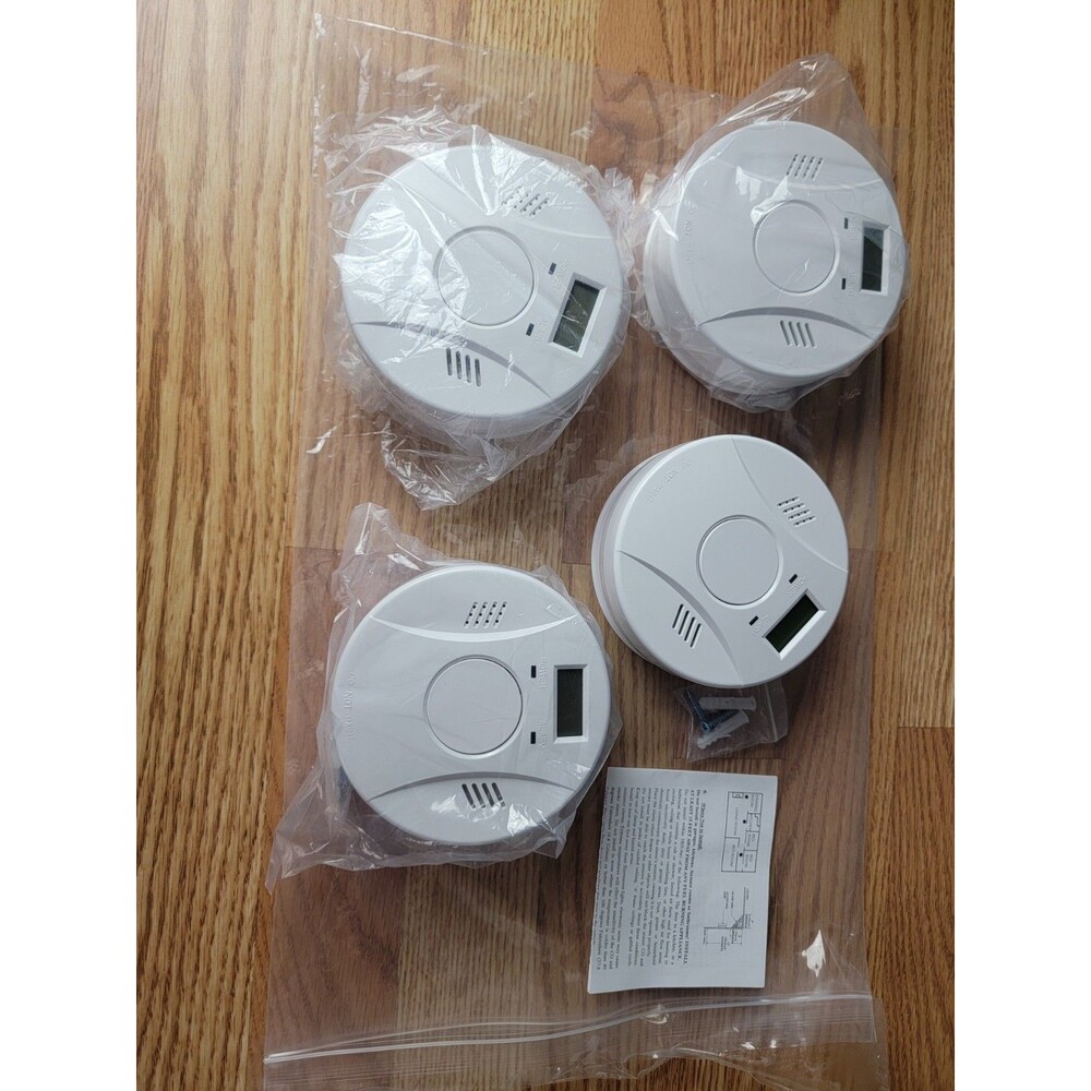 4pkGS811-A Smoke  Carbon Monoxide Detector LCD Display Loud 85dB Alarm Battery